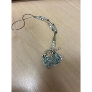 Silpada Retired 925 Sterling Silver Hammered Heart Toggle Necklace